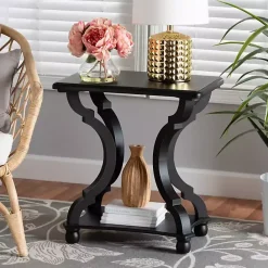Clearance Kirklands Home Hourglass Wood Accent Table Black