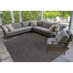 Clearance Kirklands Home Intertwined Santal Outdoor Area Rug, 6x9 Black