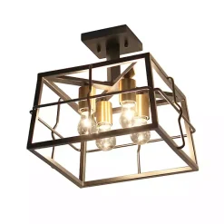 Discount Kirklands Home Ironhouse Flush Mount Light Black