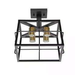 Discount Kirklands Home Ironhouse Flush Mount Light Black