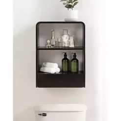 Outlet Kirklands Home Kato Single Drawer Wall Shelf Black