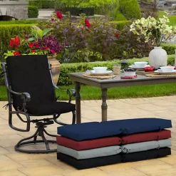 Discount Kirklands Home Leala Texture Outdoor Dining Chair Cushion Black