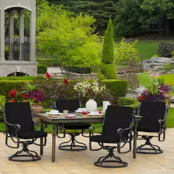 Discount Kirklands Home Leala Texture Outdoor Dining Chair Cushion Black