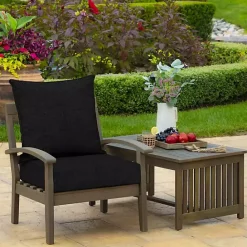Discount Kirklands Home Leala Texture Outdoor Deep Seat Cushions Black