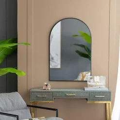 Clearance Kirklands Home Long Arched Wall Mirror Black