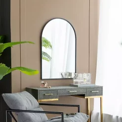 Clearance Kirklands Home Long Arched Wall Mirror Black
