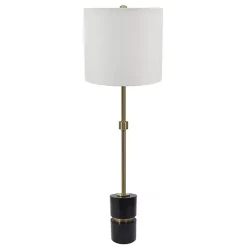 New Kirklands Home Black Marble and Gold Metal Buffet Lamp