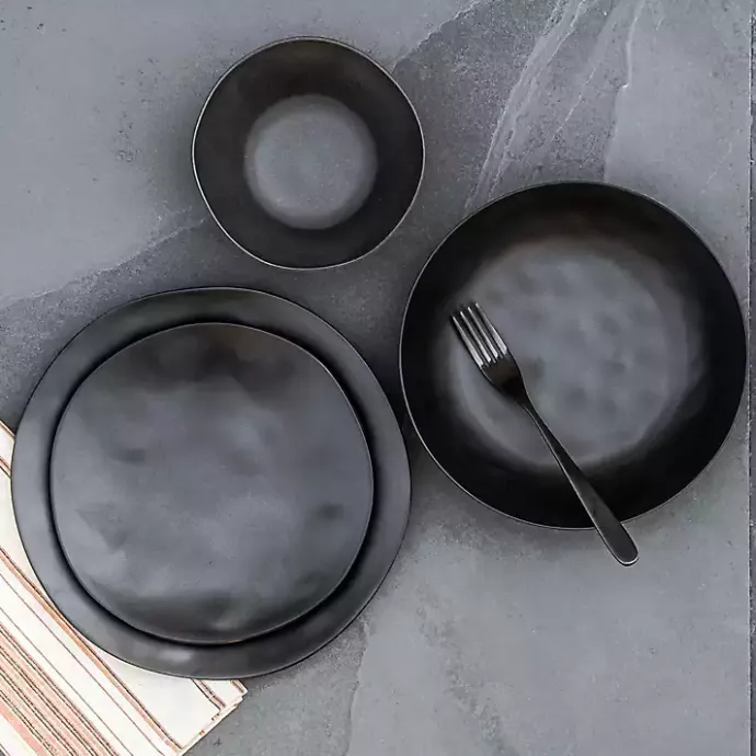 Hot Kirklands Home Melamine Santal Dinner Bowls, Set of 6 Black