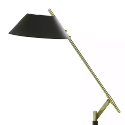 Discount Kirklands Home Black Metal & Brass Angled Arm Task Floor Lamp
