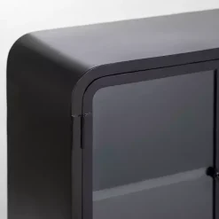 Sale Kirklands Home Metal & Glass 4-Door Bentley Cabinet Black