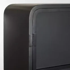 Best Kirklands Home Metal & Glass 2-Door Bentley Cabinet Black