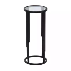 Sale Kirklands Home Metal & Glass Ravalli Drink Table Black