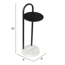 Online Kirklands Home Black Metal & Marble Loop Accent Table White