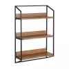 Sale Kirklands Home Black Metal & Rustic Wood Tiered Wall Shelf