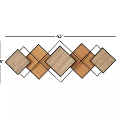 Discount Kirklands Home Black Metal and Bamboo Diamond Wall Plaque