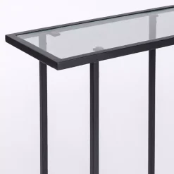 Outlet Kirklands Home Metal and Glass Rectangular Accent Table Black