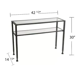 Kirklands Home Metal and Tempered Glass Console Table Black