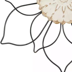 Clearance Kirklands Home Black Metal and Wood Floral Wall Plaques, Set of 2