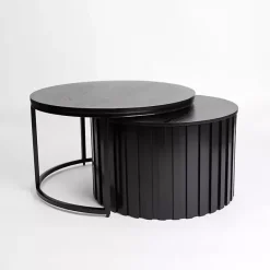Online Kirklands Home Metal and Wood 2-pc. Storage Nesting Tables Black