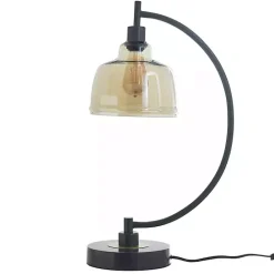 Kirklands Home Black Metal Arched Task Lamp Brown