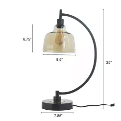 Kirklands Home Black Metal Arched Task Lamp Brown