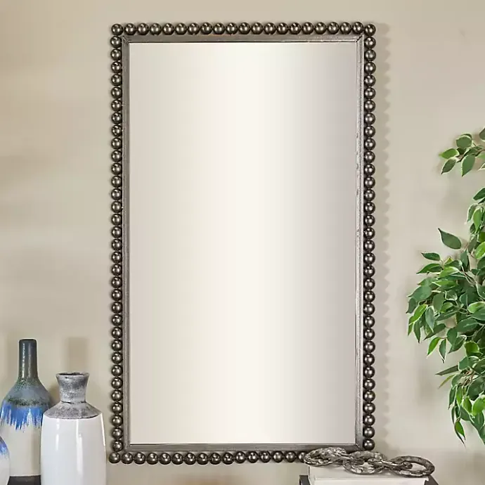 Sale Kirklands Home Black Metal Beaded Frame Wall Mirror
