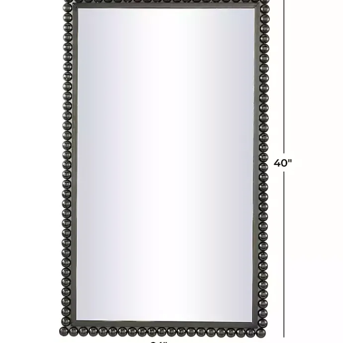 Sale Kirklands Home Black Metal Beaded Frame Wall Mirror