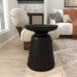 Hot Kirklands Home Metal Bell Shaped Accent Table Black