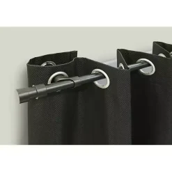 New Kirklands Home Black Metal Blackout Finial Curtain Rod, 72 in.