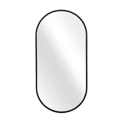 Online Kirklands Home Black Metal Capsule Wall Mirror