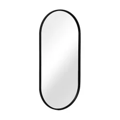 Online Kirklands Home Black Metal Capsule Wall Mirror