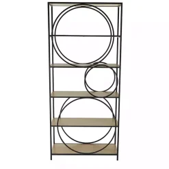 Kirklands Home Black Metal Circles 5-Tier Bookcase