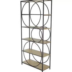 Kirklands Home Black Metal Circles 5-Tier Bookcase