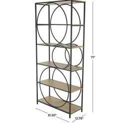 Kirklands Home Black Metal Circles 5-Tier Bookcase