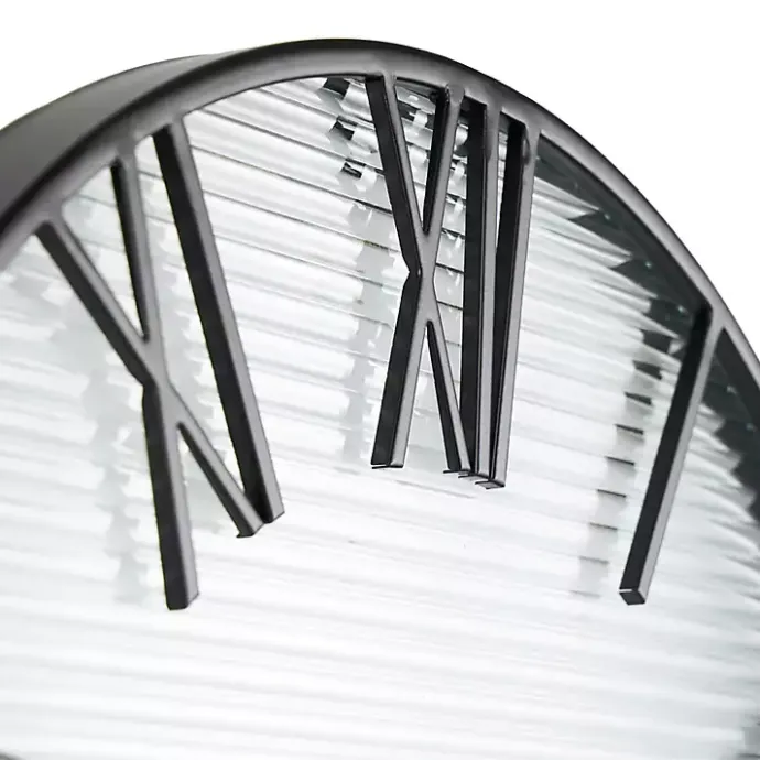 Discount Kirklands Home Black Metal Clear Glass Wall Clock