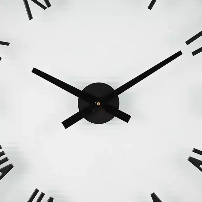 Discount Kirklands Home Black Metal Clear Glass Wall Clock