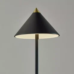 Discount Kirklands Home Metal Cone Shade Cordless Table Lamp Black