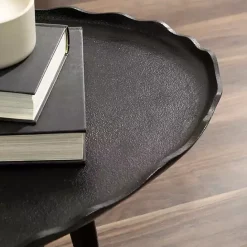 Clearance Kirklands Home Metal Deckled Edge Oval Coffee Table Black