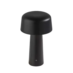 New Kirklands Home Metal Dome Frosted Light Cordless Table Lamp Black