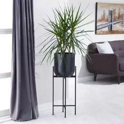 Outlet Kirklands Home Metal Dome Planter with Stand, 36 in. Black