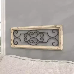 New Kirklands Home Black Metal Farmhouse Scroll Wall Plaque