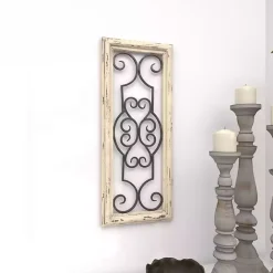 New Kirklands Home Black Metal Farmhouse Scroll Wall Plaque