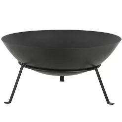 New Kirklands Home Metal Fire Bowl with Tapered Legs Black