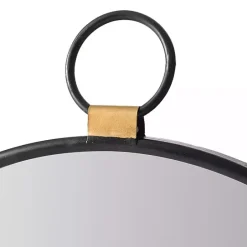 New Kirklands Home Black Metal Frame Round Loop Wall Mirror