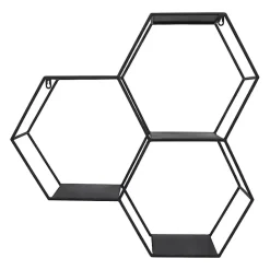 Best Kirklands Home Black Metal Hexagon Wall Shelf