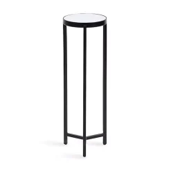 Hot Kirklands Home Metal Mirrored Tabletop Aguilar Drink Table Black