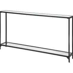 Online Kirklands Home Black Metal Mirrored Top Console Table