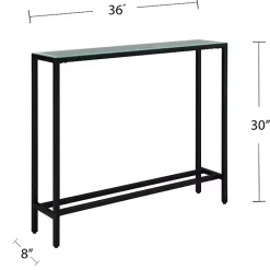 New Kirklands Home Metal Mirrored Top Slim Console Table Black