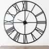 New Kirklands Home Black Metal Open Face Aiden Wall Clock
