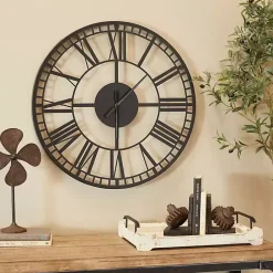 Best Kirklands Home Black Metal Open Frame Wall Clock